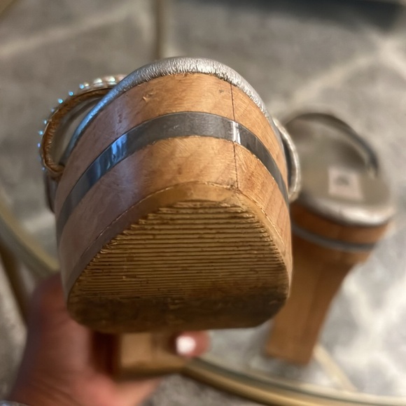 Vintage Sky retro wooden platform wedge heels - Picture 16 of 16